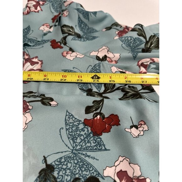 Catherines Womens 2X Blue Floral Butterfly Ruffle Top Romantic Flowy Cottagecore - Picture 7 of 10